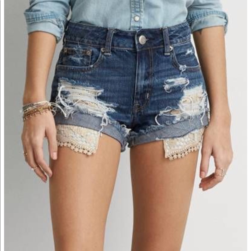 High rise American Eagle Festival shorts